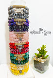 Purple Turquoise Beaded Stacked Bracelet Set