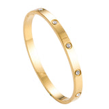Gold Plated Cubic Zirconia Bangle Bracelet