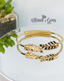 Black Agate & 14K Gold Stretch Beaded Bracelet Set - 4 piece
