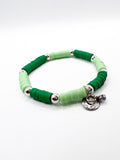 Green Agate and Matte Quartz 3 piece Beaded Bracelet Stack Set