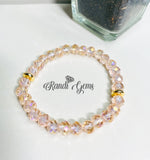 Blush Pink Aventurine Matte Gemstone Stretch Beaded Bracelet Set - 4 piece