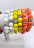 Yellow Agate Beaded Stack Bracelet
