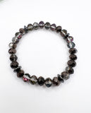 Light Gray and Gunmetal Beaded Stack Bracelet Set