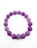 Purple “Queen” Beaded Bracelet Stack Set