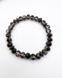 Light Gray and Gunmetal Beaded Stack Bracelet Set