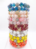 Berry Agate Beaded Stack Bracelet