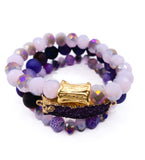 Purple Fire Agate 5 Piece Bracelet Set