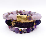Purple Fire Agate 5 Piece Bracelet Set