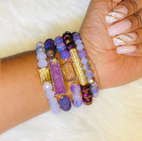 Purple Fire Agate 5 Piece Bracelet Set